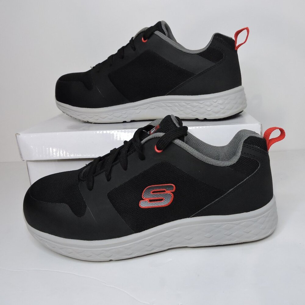 Skechers Work Men's Aluminum Toe Lace Up Athletic Safety Shoes. brand new